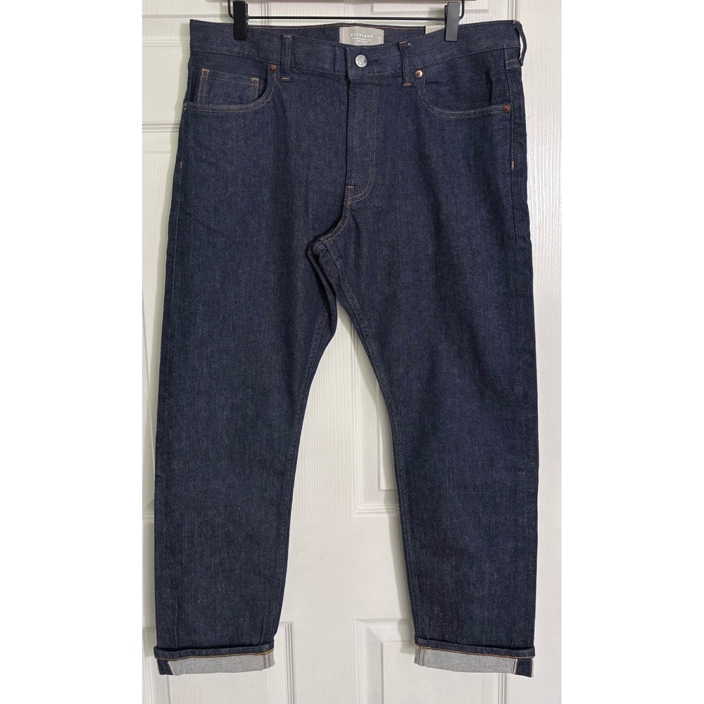 Everlane The Selvedge Slim Fit Jean 35x30 Indigo Rinse Organic Cotton New